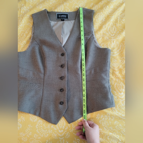 le chateau ladies suiting vest, grey-brown, US LG - Picture 13 of 13